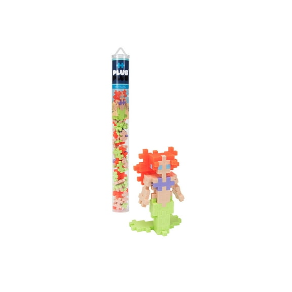 Plus-Plus - Instructed Play Building Set Mini Maker - 70 pc Mermaid Tube - Construction Building STEM | STEAM Toy, Interlocking Mini Puzzle Blocks for Kids