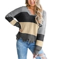 thumbnail image 4 of Giftesty Sweaters for Women Plus Size Womens Casual Patchwork V-Neck Sweater Tops, 4 of 7
