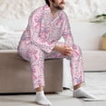 thumbnail image 7 of Sikiie pink bows Print Mens Pajama Set, Soft Warm Long Sleeve Sleepwear, Cozy Button-Down Pjs for Men-Medium, 7 of 7
