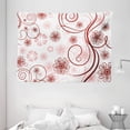 thumbnail image 1 of Vintage Floral Tapestry, Flowers and Bold Lines Vibrant Color Image Valentines Day Bouquet, Wall Hanging for Bedroom Living Room Dorm Decor, 80W X 60L Inches, Pale Pink Ruby White, by Ambesonne, 1 of 2