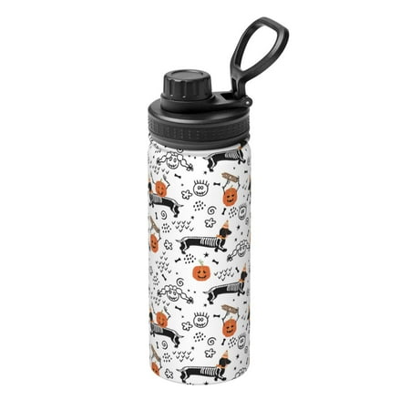 

Ocsxa Halloween Dachshund Print 18oz Stainless Steel Water Bottle Unisex Water Bottle Insulated Sports Water Cup Flask for Cold Water Drinks/Sports/Travel/Car/School