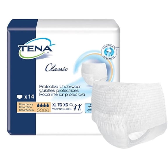 TENA Classic Underwear, Moderate Absorbency, X-Large, 56 Count