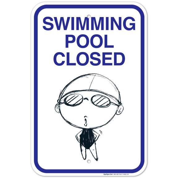 Swimming Pool Closed Sign, Pool Sign, Vinyl Sticker