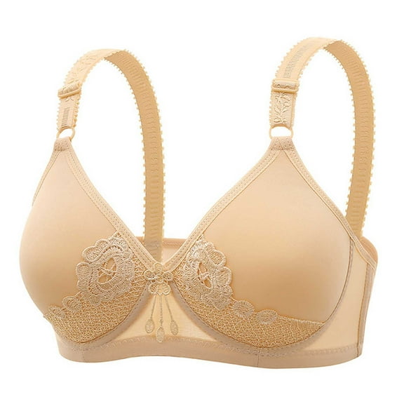 Valentine's Day Savings Clearance 2024! TAGOLD Womens Plus Size Bra,Woman Color Comfortable Hollow Out Perspective Bra Underwear No Rims