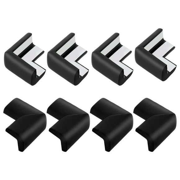 Uxcell Corner Protectors, 8 Pcs Furniture Corner Guards and Edges Safety Bumpers, Soft Rubber Foam Cushions(Black)