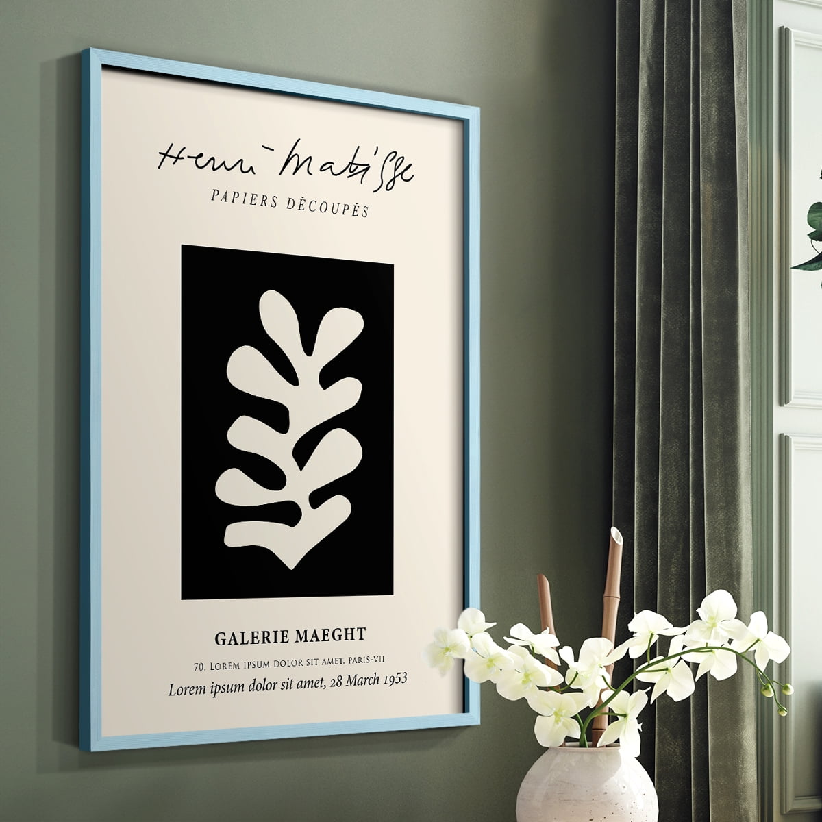 Matisse CL Framed Print in Blue Solid Wood 8 x 10 Framed Print