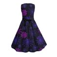 thumbnail image 5 of Girls' Halloween Zip Dress Spooky Tree Bat Print Sleeveless Round Neck Satin Bow Belt Flared Swing Skirt Kids Party Costume for Girls 4-14Y, Halloween Costumes for Girls Purple 5 Years, 5 of 9