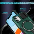 thumbnail image 3 of Allytech Magnetic Case for iPhone 12 Pro / 12 6.1" with Lens Slide Cover, [Non-Slip] [Military Grade Protection] Slim Shockproof Ring Stand Case Support Wireless Charging, Darkgreen, 3 of 10
