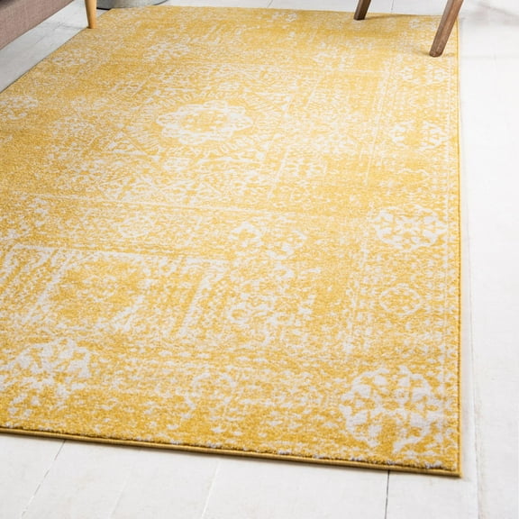 Unique Loom Tradition Collection Area Rug - Bouquet (5' x 8' Rectangle Yellow/Ivory)