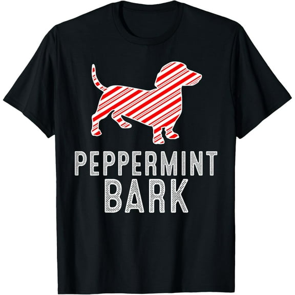 Dachshund Peppermint Bark Christmas Dog Lover Xmas Season T-Shirt