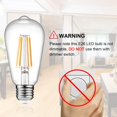 thumbnail image 3 of Bombilla LED Ascher Vintage Edison de 6 W, 2700 K, E26, no regulable, paquete de 6, 3 of 9