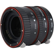 Macro Lens Extension Tube, Metal Auto Focus Lens Tube Rings Set with Lens Body and Rear Cap, EF Mount Adapter, Camera