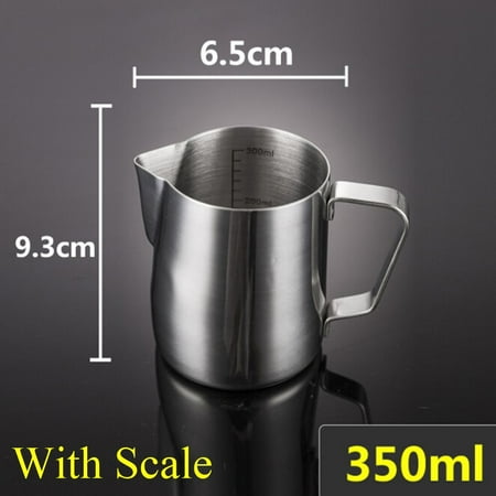 

Drinkware Kitchen & Dining Liquid Measure Espresso Latte Foam Container Pitchers Jug Milk Frothing Mug Coffee Cup 350ML WITH SCALE