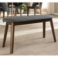 thumbnail image 2 of Baxton Studio Easton Upholstered Bench in Dark Gray and Walnut Brown, 2 of 8