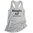 thumbnail image 1 of Single AF #Heartbreaker Tank Top, Ladies Racerback Tank Top, Single Tank, Breakup Tank, Divorce Tank, Silver Gray, Small, 1 of 3