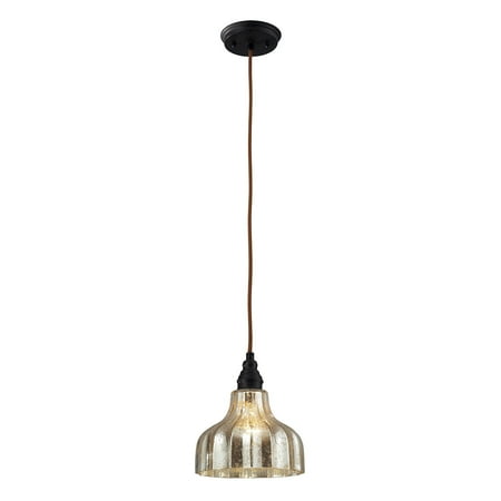 

Danica 1-Light Mini Pendant in Oiled Bronze with Mercury Glass