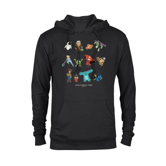 Disney and Pixar Characters Vacation Our Family Trip - Pullover Hoodie for Adults - Customized-Black