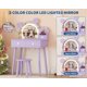 thumbnail image 4 of Yeshouse tocador infantil con espejo en forma de oso, incluye taburete y luces LED, escritorio de maquillaje de madera estilo princesa con cajones de almacenamiento, mueble de juego seguro para niñas, 4 of 9
