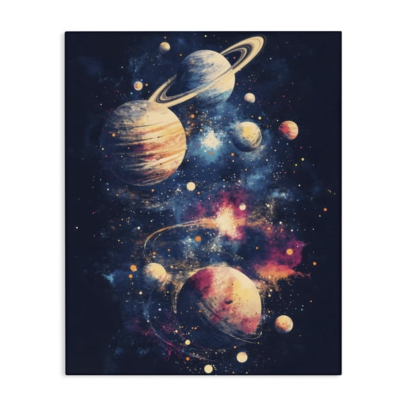 Stupell Industries Eclectic Cosmic Planet Curiosities Canvas Art, 16 x 20, by Creative Studio