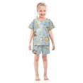 thumbnail image 3 of Monkey Elephant Giraffe Pattern Summer Pajama Set Soft Cotton Short Sleeve Sleepwear 2PCS Pajama Sets Breathable Lounge Set Size 5Y, 3 of 7