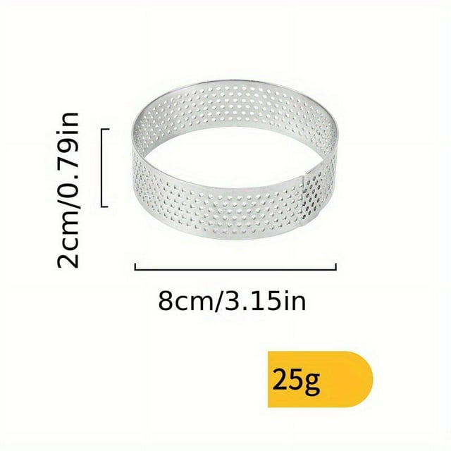 1pc, Stainless Steel Cake Mold Ring, Perforated Mousse Cake Ring, Round Oval Cookie Cutters, Pancake Molds, Baking Tools, Kitchen Gadgets, Kitchen Accessories, Home Kitchen Items, Multiple Sizes Optio