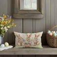 thumbnail image 6 of Easter Bunny Throw Pillow Cover 12x20 Inch Rabbit Flower Basket Outdoor Rustic Farmhouse Spring Decorations Wildflower Decorative Cushion Case for Home Sofa  Living Room Decor, 6 of 7