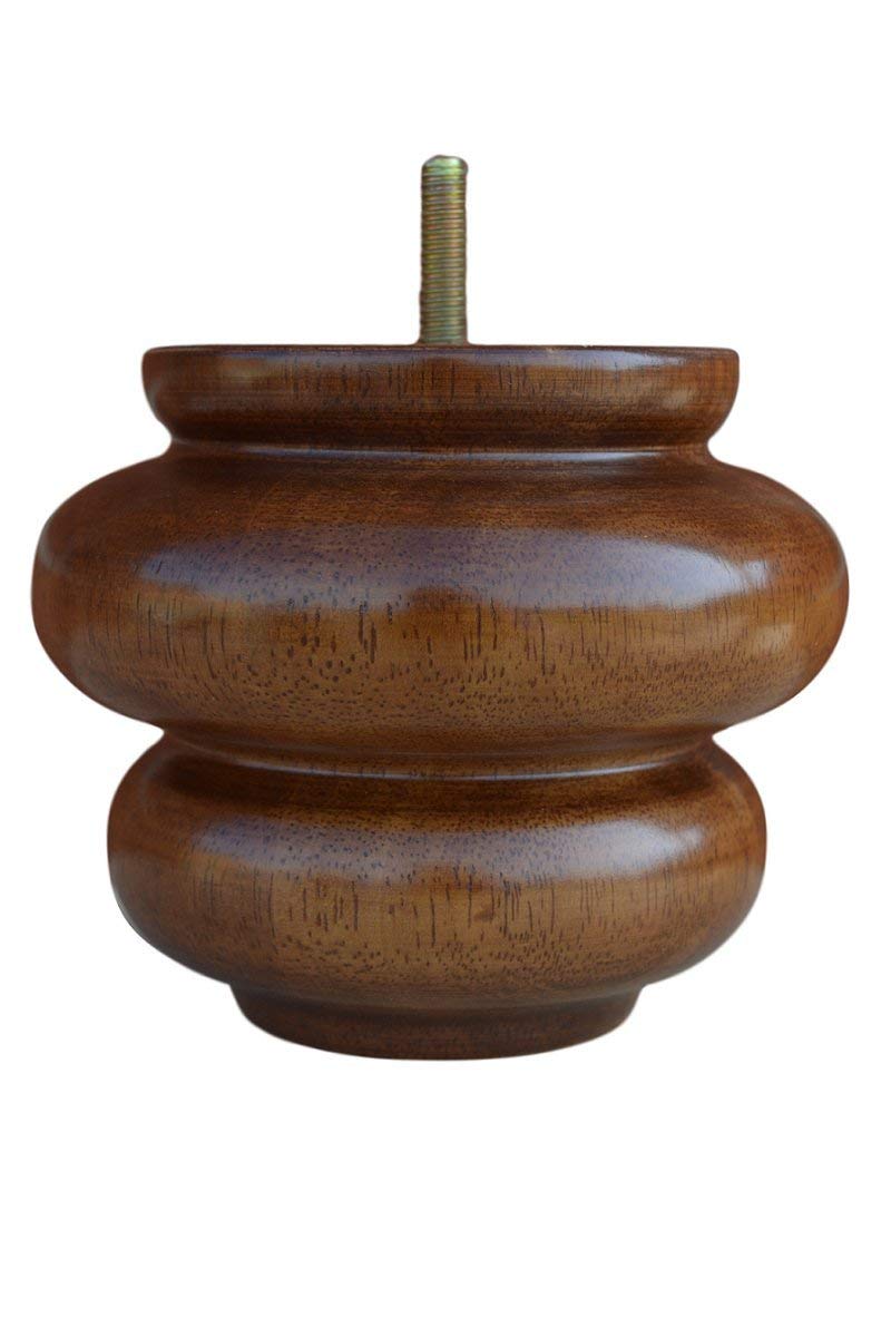 BingLTD 4" Walnut Hardwood Turned Sofa Legs Set of 4 (P124163)