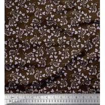 Soimoi Brown polyester Crepe Fabric Artistic Floral Print Sewing Fabric Yard 52 Inch Wide