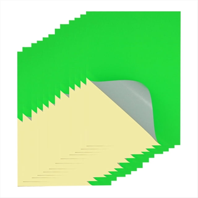 Papel Adhesivo A4 - Etiquetas Adhesivas A4 de 8,27 X 11,69 Pulgadas para Impresoras /de Inyección de Tinta para Oficina, Escuela, Verde Fluorescente