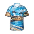 thumbnail image 2 of Picia Greek Island Windmills Painting Gentle Cotton Regular Fit Short Sleeve Casual Hawaiian Shirt for Men-X-Large, 2 of 8