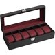 thumbnail image 1 of SONGMICS Caja de reloj 6 compartimentos tapa de cristal almohadillas extraíbles, 1 of 1