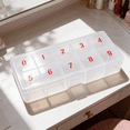 thumbnail image 2 of Beauticom Empty Small 10 Slot Acrylic Nail Art Tip Organizational Storage Box (FROSTED, Labeled 0 to 9), 2 of 7