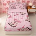 thumbnail image 2 of Erosebridal Bowknot Cow Print Boot Zipper Queen Comforter Set with Fitted Sheet and 2 Pillowcases for Girls, Western Cowgirl Cowboy Zipper Bedding Set, Pink Reversible, 4-Piece, 2 of 7