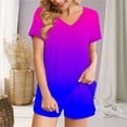 thumbnail image 2 of yievot Womens Pajama Sets Soft Short Sleeve Top With Shorts Loungewear Sleepwear Pajamas Two-piece Pjs Shorts Set, 2 of 6