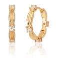 thumbnail image 1 of Aretes Xtellar Dorados Nodo Con 4 Zirconias Brillantes, 1 of 4