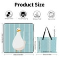 thumbnail image 2 of White Duck Blue Striped Background Waterproof Picnic Blanket with Foldable Zipper, Suitable for Outdoor Use, Suitable for Travel, Camping, Beaches, Parks, Grasslands, Picnic Blanket Accessories, 2 of 7
