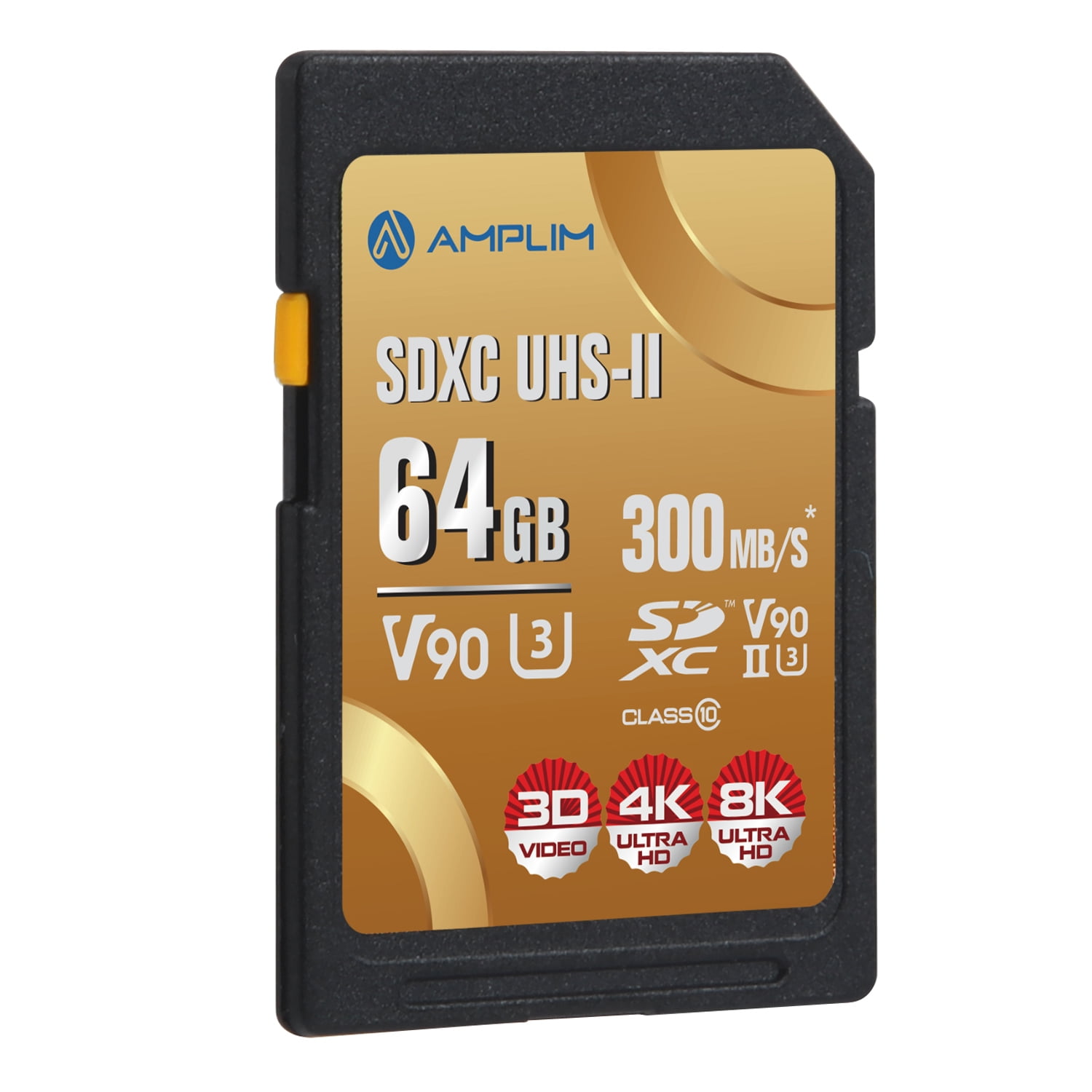 Amplim 64GB SDXC SD Card, UHS-II V90 300MB/s (2000X) UHSII U3 Extreme High Speed 64 GB SD XC Memory