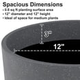 thumbnail image 6 of Active Mind Ltd Round Plant Pots – 12-Inch Planters with Tray, Space-Saving Design for Apartments, Rooftop & Office Greenery (Black), 6 of 8