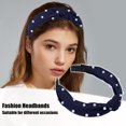 thumbnail image 3 of Unique Bargains 1 Pcs Hairband for Women Satin Knotted Pearl Headband Deep Blue 1.1 Inch Wide, 3 of 7