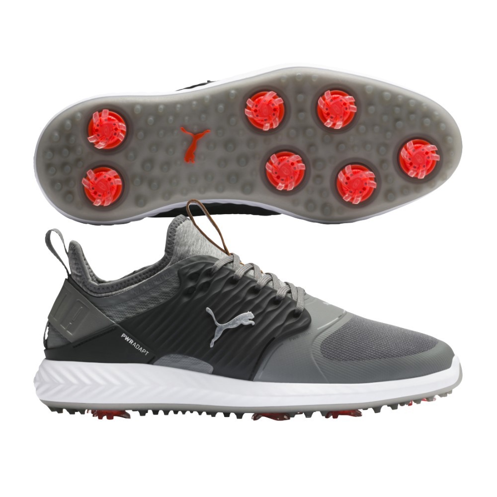 Puma Men's Ignite PWRADAPT Caged Golf Shoes - Quiet Shade/Bronze/Black - 13 - Medium