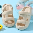 thumbnail image 4 of Toddler Kids Closed Toe Slide Sandals, Antiskid EVA Summer Slippers for Boys Girls Indoor Outdoor Beach Shoes Khaki 7-8 Years, 4 of 7