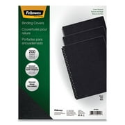 "Expressions Linen Texture Presentation Covers for Binding Systems, Black, 11.25 x 8.75, Unpunched, 200/Pack | Bundle of 10 Packs"
