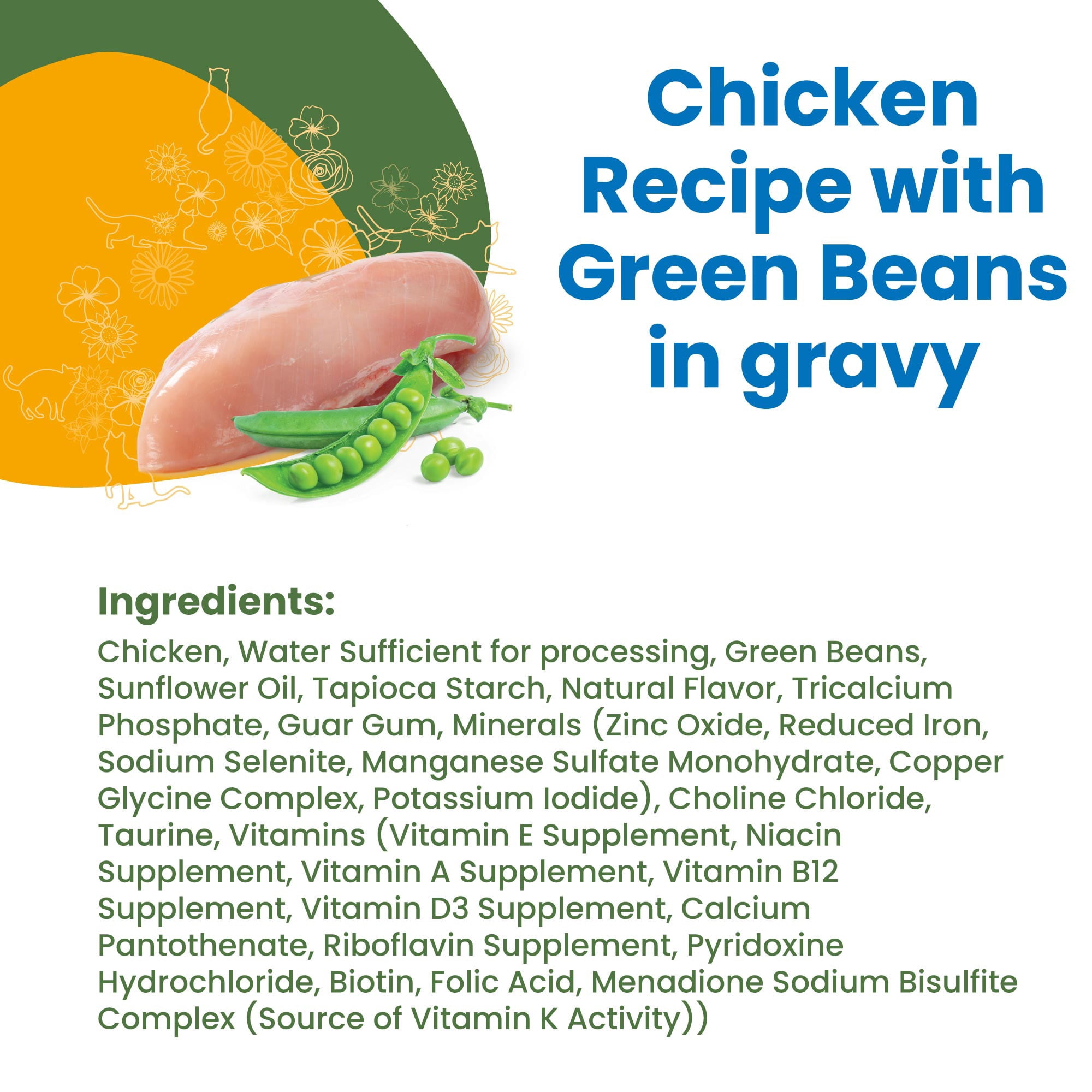 Almo Nature: HQS Complete Cat 12 Pack: Chicken Recipe With Green Beans In Gravy - 2.47oz Cans, Adult Cat Canned Wet Food, Grain Free, Daily Meal