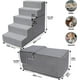 thumbnail image 4 of Escaleras antideslizantes de espuma de alta densidad para perros, sofá interior para el hogar, sofá, cama alta, escaleras para mascotas, escalones plegables para perros de 5 grados con cubierta extraí, 4 of 5