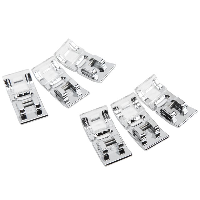Pied-de-Biche en Satin, Matériau en Acier Inoxydable Plastique pour Machine à Coudre 6 Pcs Fixation Sans Bavure pour Insertion Élastique pour Réparation de Base