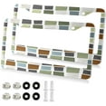 thumbnail image 2 of GZHJMY Funny Plaid and Lines License Plate Frames Set of 2, Universal Aluminum License Plate Holders 2 Holes Car Tag Frames Automotive Exterior Accessories with Screw Caps Decorative, 2 of 7