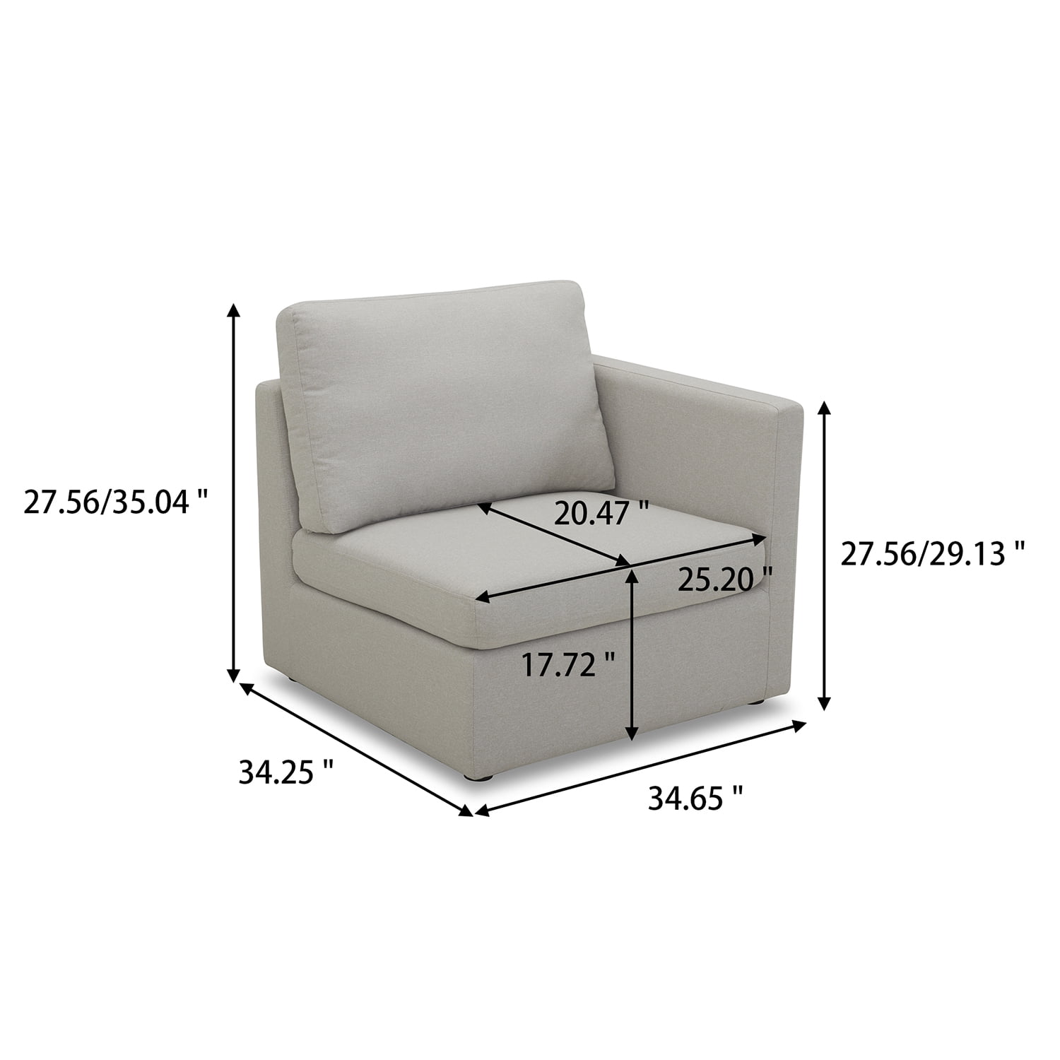 Better Homes & Gardens 100'' Modular Sectional Sofa with Storage Ottoman, White Linen