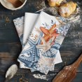 thumbnail image 6 of Orange Blue Starfish Coastal Kitchen Towels Set of 3, Water Absorbent Dish Towel, Nautical Beach Eucalyptus Decorative Hand Towels - Quick Drying Cloth for Cooking Baking, 18x28 Inch, 6 of 8