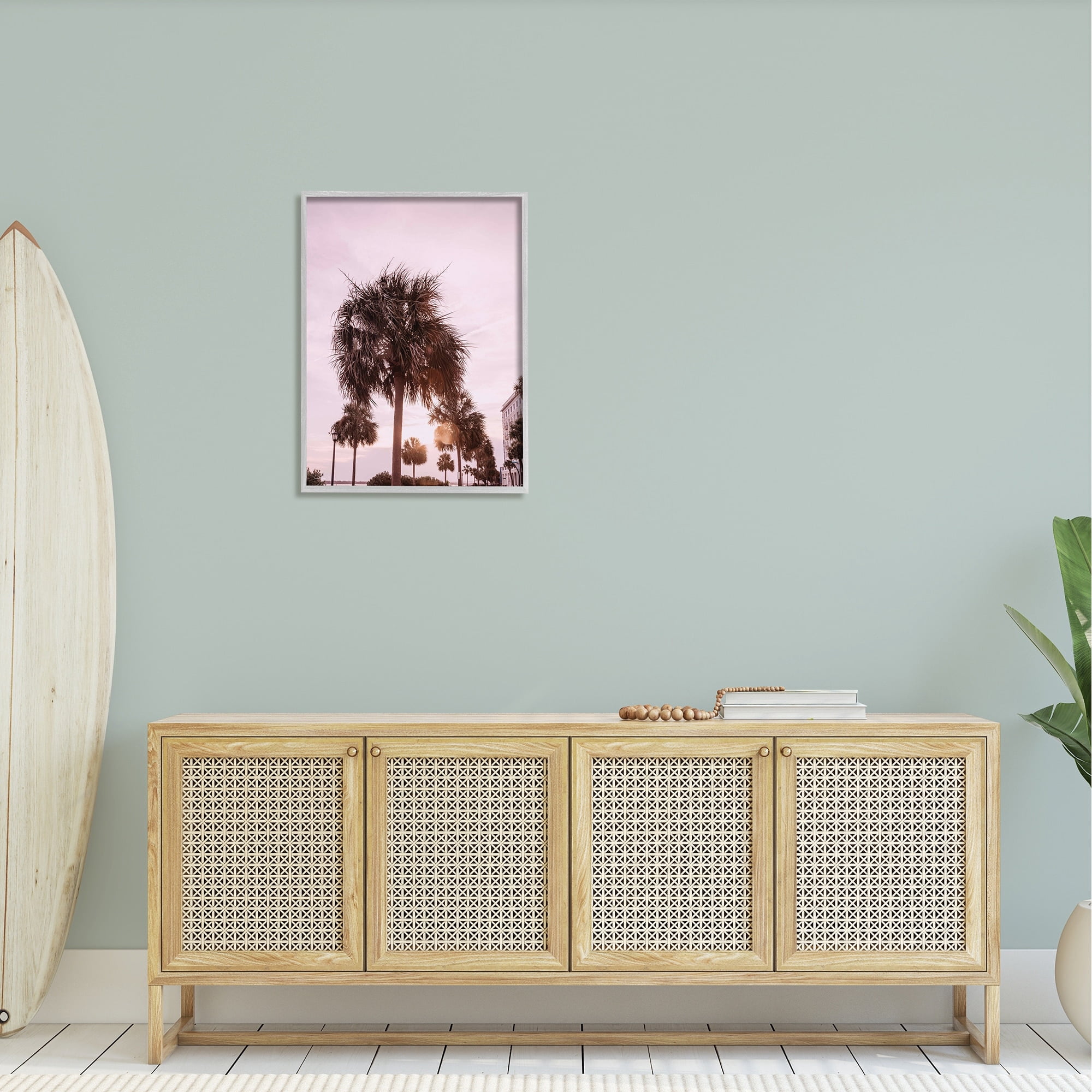 Stupell Industries Tropical Palm Tree Summer Vacation Resort Photography Photograph Gray Framed Art Print Wall Art, Design by Jennifer Rigsby