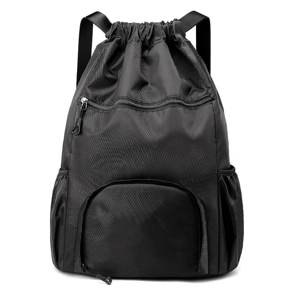 Amaopus Sports Drawstring Backpack, String Swim Gym Bag with Shoes Compartment, Water-Resistant Cinch Bag for Men Women, Foldable and Spacious Athletic Sackpack for Travel Fitness